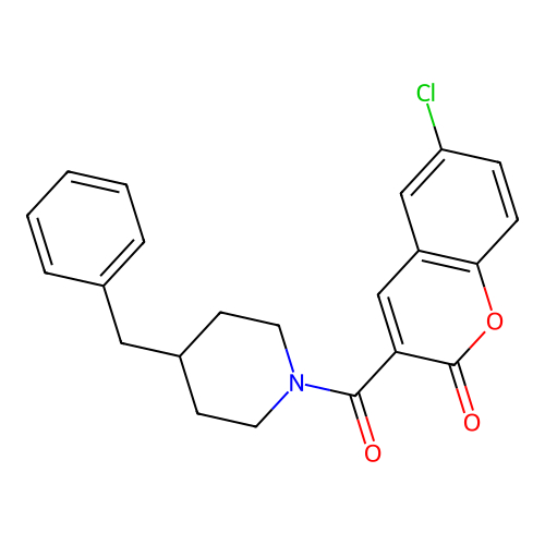 3-(4-benzylpiperidine-1-carbonyl)-6-chloro-2H-chromen-2-one structure