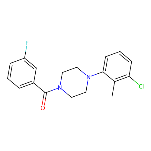 1-(3-Chloro-2-methylphenyl)-4-(3-fluorobenzoyl)piperazine structure