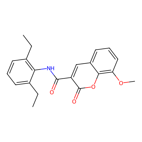 N-(2,6-diethylphenyl)-8-methoxy-2-oxo-2H-chromene-3-carboxamide structure