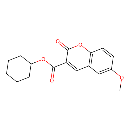 Cyclohexyl 6-methoxy-2-oxochromene-3-carboxylate structure