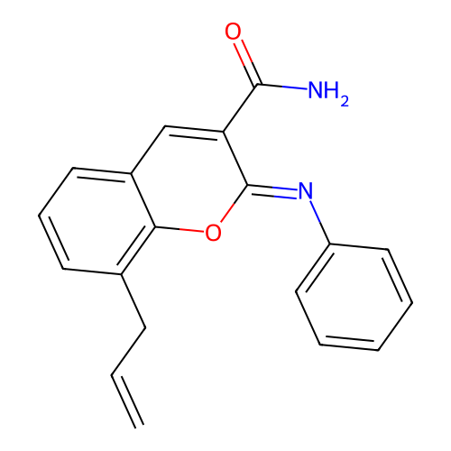 8-allyl-2-(phenylimino)-2H-chromene-3-carboxamide structure