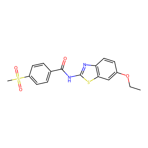 N-(6-ethoxybenzo[d]thiazol-2-yl)-4-(methylsulfonyl)benzamide structure