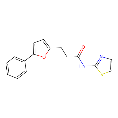 3-(5-phenylfuran-2-yl)-N-(1,3-thiazol-2-yl)propanamide structure