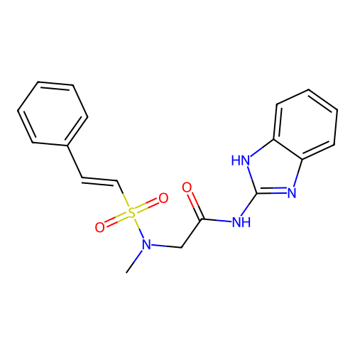 N-(1H-1,3-benzodiazol-2-yl)-2-(N-methyl-2-phenylethenesulfonamido)acetamide structure