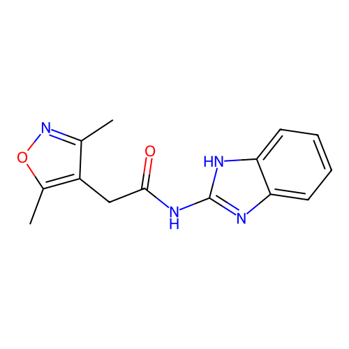N-(1H-benzo[d]imidazol-2-yl)-2-(3,5-dimethylisoxazol-4-yl)acetamide structure