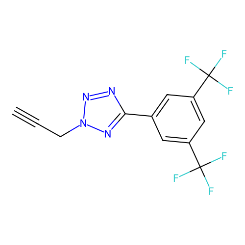 5-[3,5-bis(trifluoromethyl)phenyl]-2-(prop-2-yn-1-yl)-2H-1,2,3,4-tetrazole structure