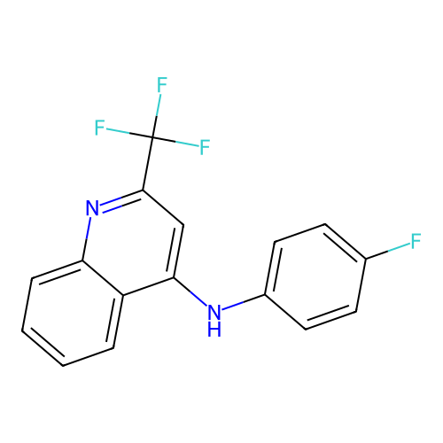 N-(4-fluorophenyl)-2-(trifluoromethyl)quinolin-4-amine structure