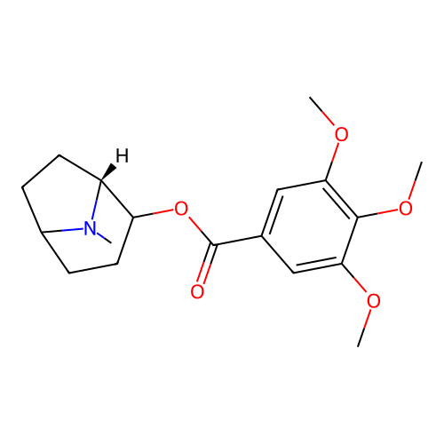 1-alpha-H,5-alpha-H-Tropan-2-alpha-ol, 3,4,5-trimethoxybenzoate (ester), (+)- structure