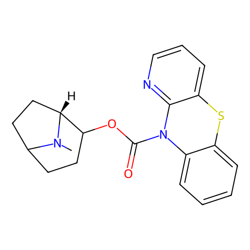 (+)-2-alpha-Tropanyl 1-azaphenothiazine-10-carboxylate structure