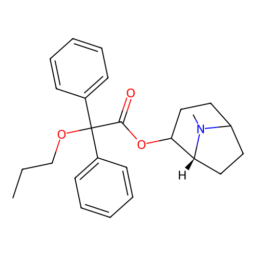 1-alpha-H,5-alpha-H-Tropan-2-alpha-ol, diphenylpropoxyacetate (ester), (+)- structure