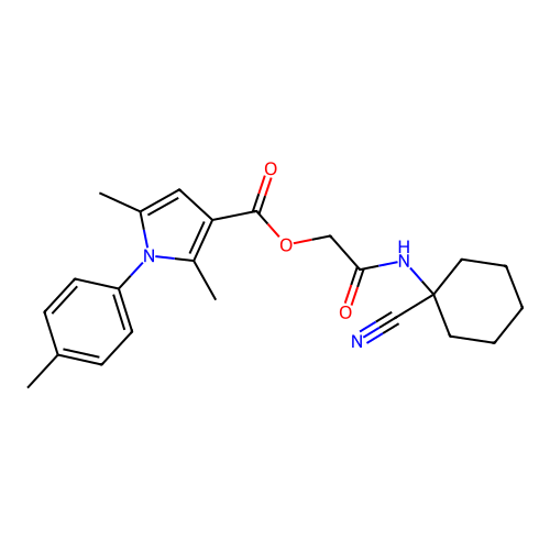 [(1-cyanocyclohexyl)carbamoyl]methyl 2,5-dimethyl-1-(4-methylphenyl)-1H-pyrrole-3-carboxylate structure