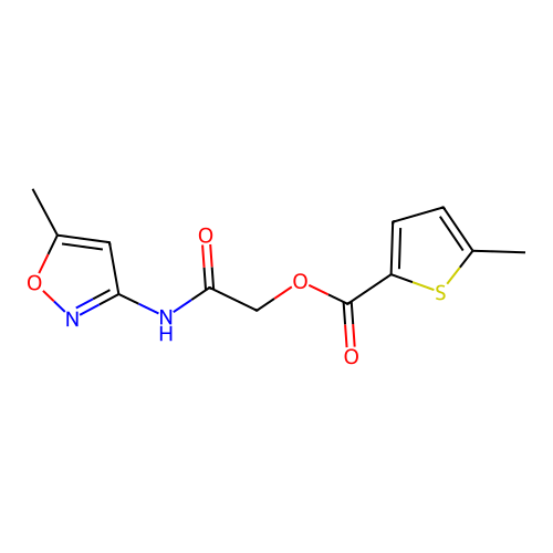 [2-[(5-Methyl-1,2-oxazol-3-yl)amino]-2-oxoethyl] 5-methylthiophene-2-carboxylate structure