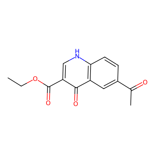 Ethyl 6-acetyl-1,4-dihydro-4-oxoquinoline-3-carboxylate structure