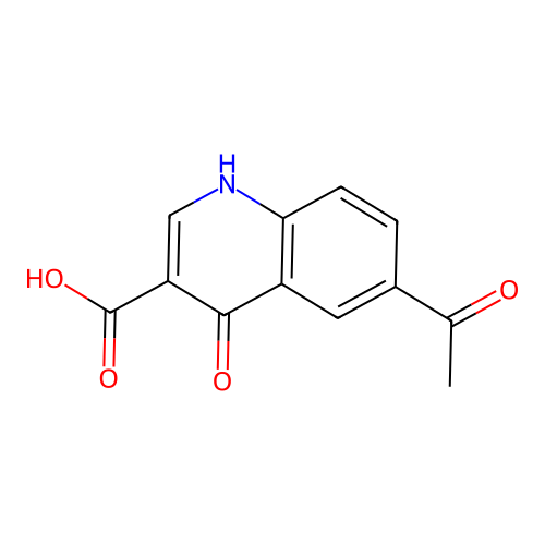 6-Acetyl-4-oxo-1,4-dihydroquinoline-3-carboxylic acid structure