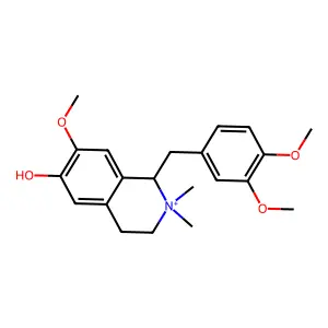 Isoquinolinium, 1-((3,4-dimethoxyphenyl)methyl)-1,2,3,4-tetrahydro-6-hydroxy-7-methoxy-2,2-dimethyl- structure