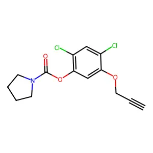 1-Pyrrolidinecarboxylic acid, 2,4-dichloro-5-(2-propynyloxy)phenyl ester structure
