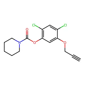 1-Piperidinecarboxylic acid, 2,4-dichloro-5-(2-propynyloxy)phenyl ester structure