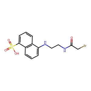 N-bromoacetyl-N'-(1-sulfo-5-naphthyl)ethylenediamine structure