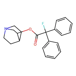 Acetic acid, diphenylfluoro-, 3-quinuclidinyl ester, (+-)- structure