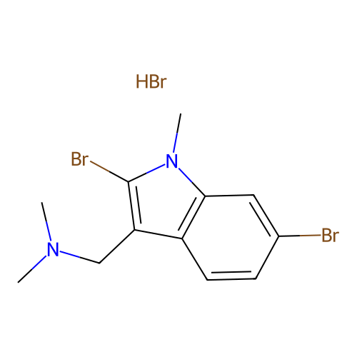 Indole, 2,6-dibromo-3-((dimethylamino)methyl)-1-methyl-, hydrobromide structure