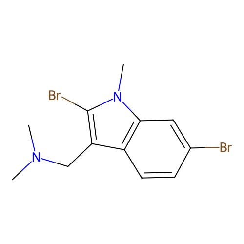 1-(2,6-dibromo-1-methylindol-3-yl)-N,N-dimethylmethanamine structure