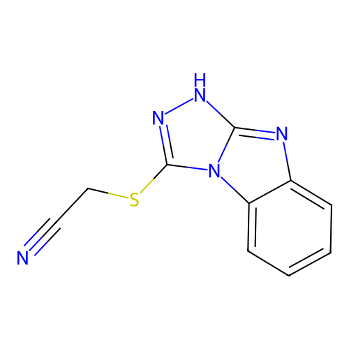 (9H-[1,2,4]triazolo[4,3-a]benzimidazol-3-ylthio)acetonitrile structure