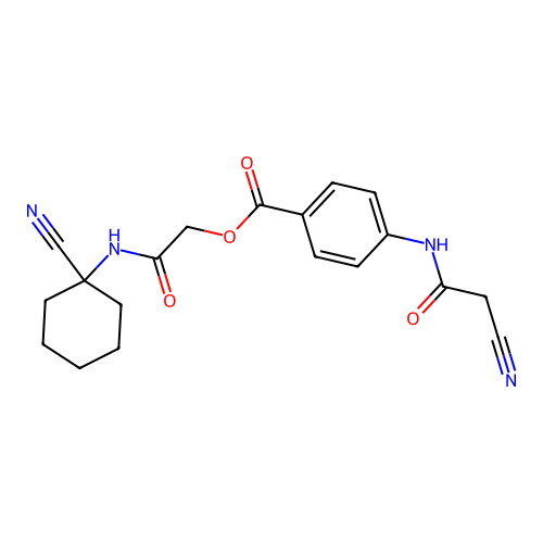 [(1-Cyanocyclohexyl)carbamoyl]methyl 4-(2-cyanoacetamido)benzoate structure