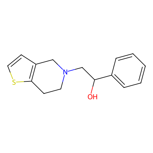 6,7-Dihydro-I+/--phenylthieno[3,2-c]pyridine-5(4H)-ethanol structure