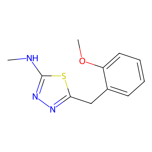 1,3,4-Thiadiazol-2-amine, 5-[(2-methoxyphenyl)methyl]-N-methyl- structure