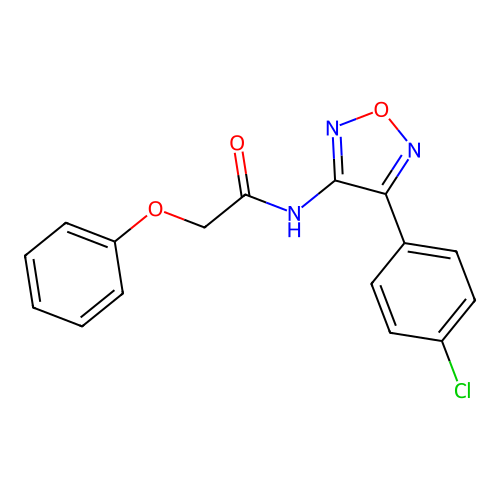N-[4-(4-chlorophenyl)-1,2,5-oxadiazol-3-yl]-2-phenoxyacetamide structure