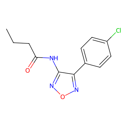 N-[4-(4-chlorophenyl)-1,2,5-oxadiazol-3-yl]butanamide structure