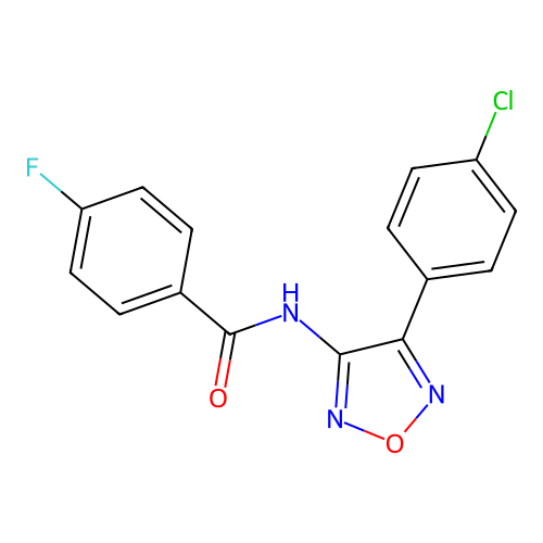 N-[4-(4-chlorophenyl)-1,2,5-oxadiazol-3-yl]-4-fluorobenzamide structure