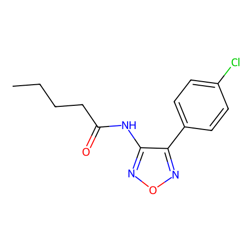 N-[4-(4-chlorophenyl)-1,2,5-oxadiazol-3-yl]pentanamide structure