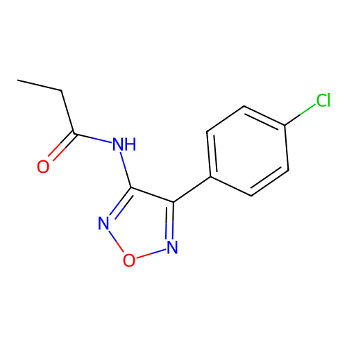 N-[4-(4-chlorophenyl)-1,2,5-oxadiazol-3-yl]propanamide structure