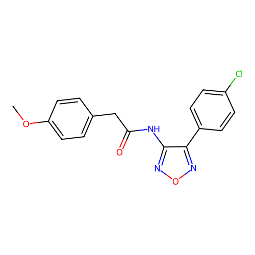 N-[4-(4-chlorophenyl)-1,2,5-oxadiazol-3-yl]-2-(4-methoxyphenyl)acetamide structure