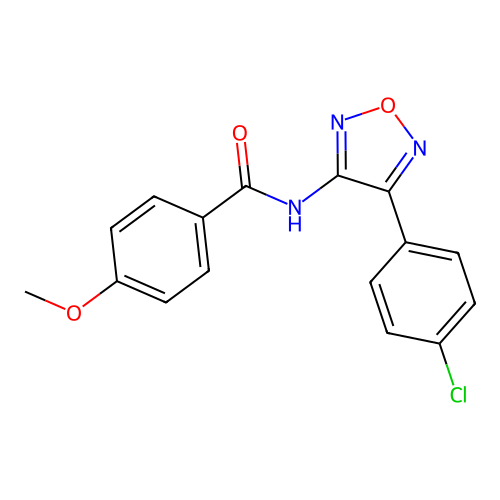 N-[4-(4-chlorophenyl)-1,2,5-oxadiazol-3-yl]-4-methoxybenzamide structure