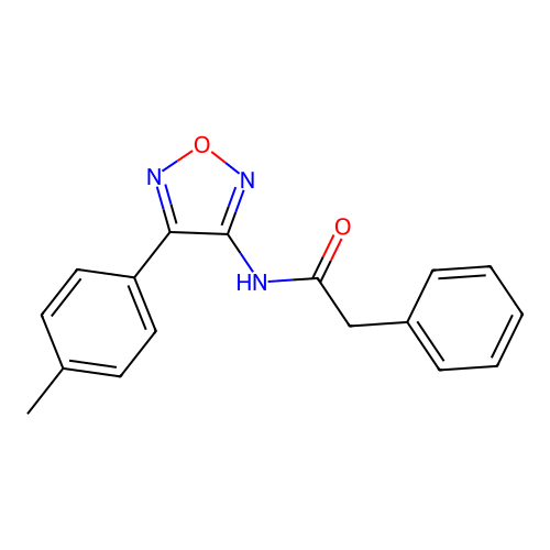 N-[4-(4-methylphenyl)-1,2,5-oxadiazol-3-yl]-2-phenylacetamide structure