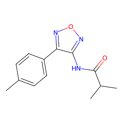 2-methyl-N-[4-(4-methylphenyl)-1,2,5-oxadiazol-3-yl]propanamide structure