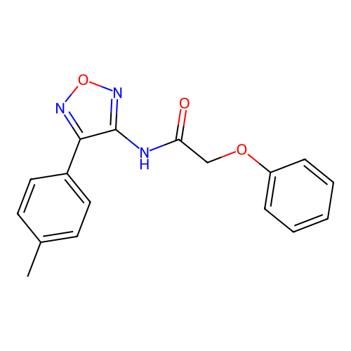 N-[4-(4-methylphenyl)-1,2,5-oxadiazol-3-yl]-2-phenoxyacetamide structure