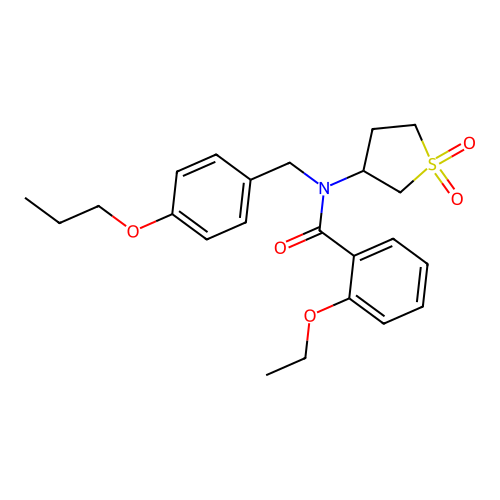 N-(1,1-dioxidotetrahydrothiophen-3-yl)-2-ethoxy-N-(4-propoxybenzyl)benzamide structure