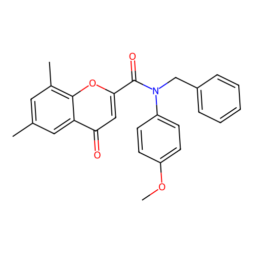 N-benzyl-N-(4-methoxyphenyl)-6,8-dimethyl-4-oxo-4H-chromene-2-carboxamide structure