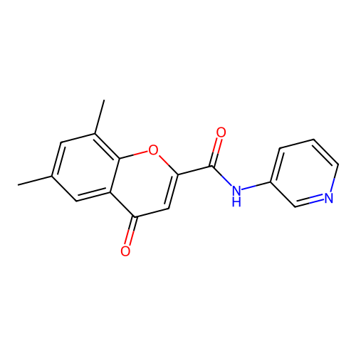 6,8-dimethyl-4-oxo-N-(pyridin-3-yl)-4H-chromene-2-carboxamide structure