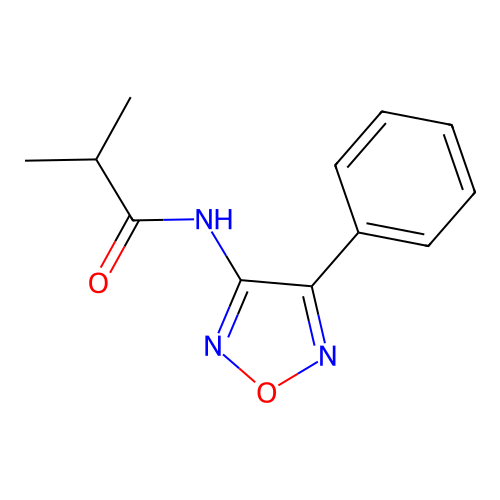 2-methyl-N-(4-phenyl-1,2,5-oxadiazol-3-yl)propanamide structure