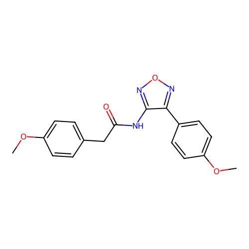 2-(4-methoxyphenyl)-N-[4-(4-methoxyphenyl)-1,2,5-oxadiazol-3-yl]acetamide structure