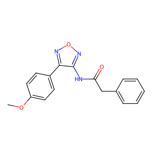 N-[4-(4-methoxyphenyl)-1,2,5-oxadiazol-3-yl]-2-phenylacetamide structure