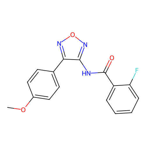 2-fluoro-N-[4-(4-methoxyphenyl)-1,2,5-oxadiazol-3-yl]benzamide structure