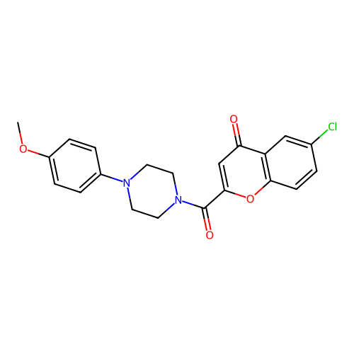 6-chloro-2-{[4-(4-methoxyphenyl)piperazin-1-yl]carbonyl}-4H-chromen-4-one structure