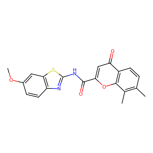 N-(6-methoxy-1,3-benzothiazol-2-yl)-7,8-dimethyl-4-oxo-4H-chromene-2-carboxamide structure