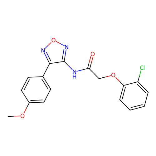 2-(2-chlorophenoxy)-N-[4-(4-methoxyphenyl)-1,2,5-oxadiazol-3-yl]acetamide structure