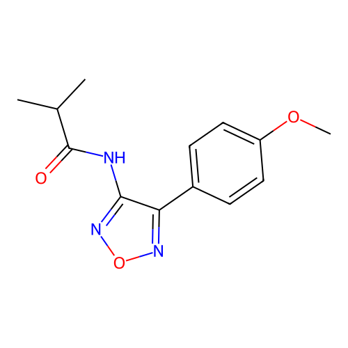 N-[4-(4-methoxyphenyl)-1,2,5-oxadiazol-3-yl]-2-methylpropanamide structure